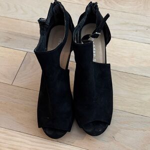 Madden Girl Black Peep-Toe Heels